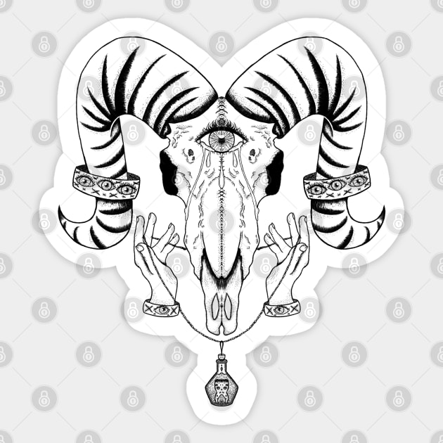 Sheep skull biblically accurate angel Sticker by Shred-Lettuce